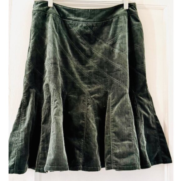 Anthropologie Fei Corduroy Flare Skirt Preppy Flair Autumnal Cabin Cottagecore - Picture 3 of 7